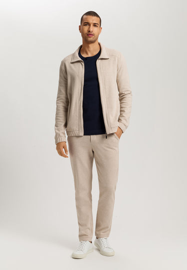 Cozy Living Organic Cotton Zip-Up Jacket | Camel Melange 75818-2895